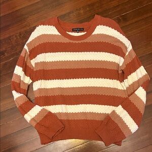 Love Ellie Striped Kids Sweater - Rust and Cream